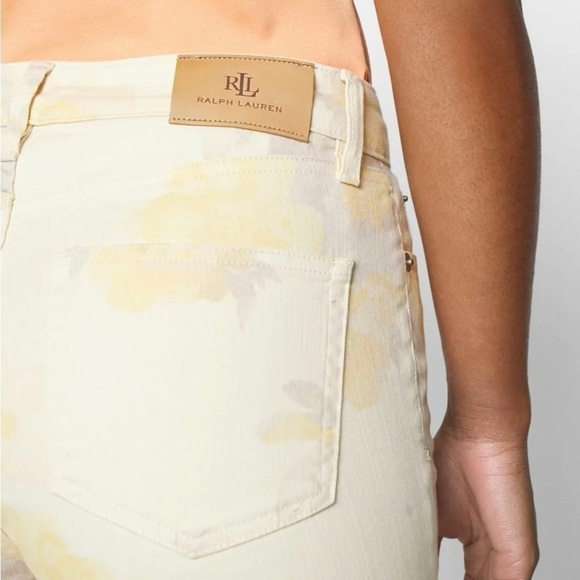Ralph Lauren Pants Denim Jeans High-Rise Floral Stretch Skinny Ankle Size 12 - Picture 4 of 10